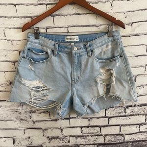 Abercrombie & Fitch Mid Rise Boyfriend Shorts Curve Love SZ 12